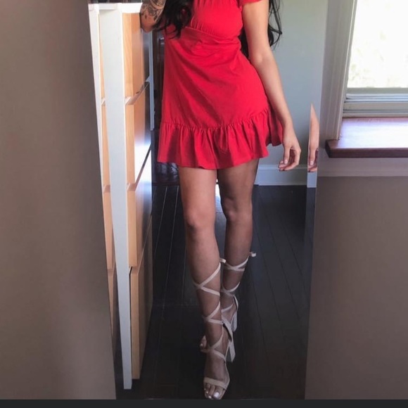 Beige lace up heels - Picture 2 of 4